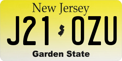 NJ license plate J21OZU