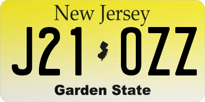 NJ license plate J21OZZ