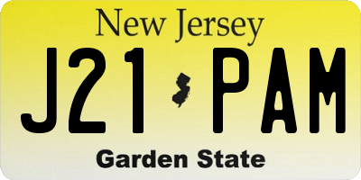 NJ license plate J21PAM