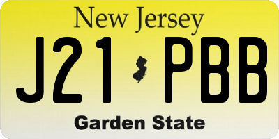 NJ license plate J21PBB