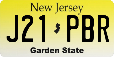 NJ license plate J21PBR