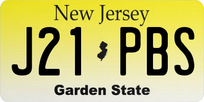 NJ license plate J21PBS