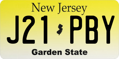 NJ license plate J21PBY