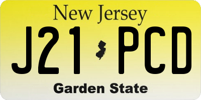 NJ license plate J21PCD