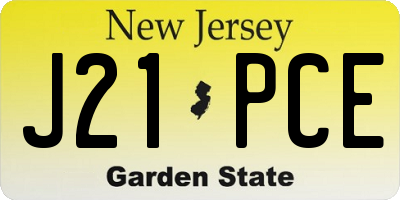 NJ license plate J21PCE