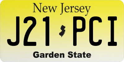 NJ license plate J21PCI