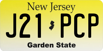 NJ license plate J21PCP