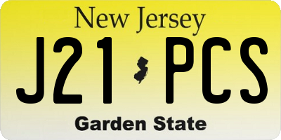 NJ license plate J21PCS