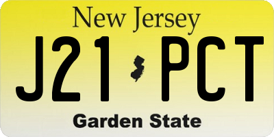 NJ license plate J21PCT