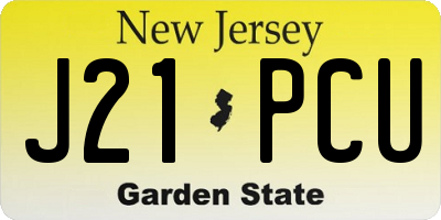 NJ license plate J21PCU