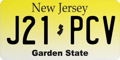 NJ license plate J21PCV