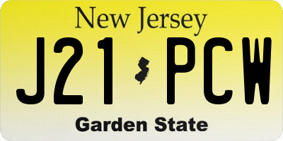 NJ license plate J21PCW