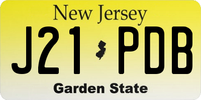 NJ license plate J21PDB
