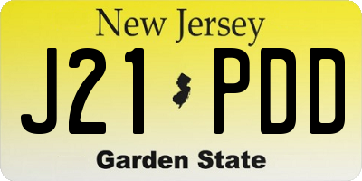 NJ license plate J21PDD