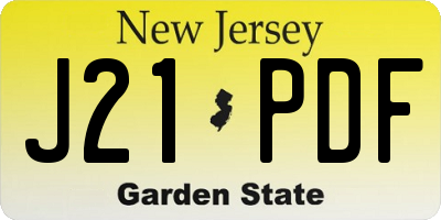NJ license plate J21PDF