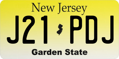 NJ license plate J21PDJ