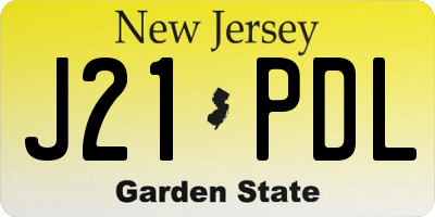 NJ license plate J21PDL