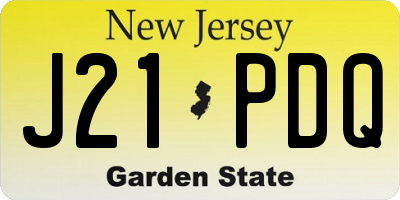 NJ license plate J21PDQ