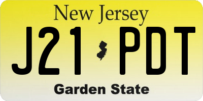 NJ license plate J21PDT