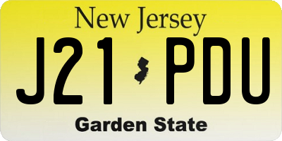 NJ license plate J21PDU