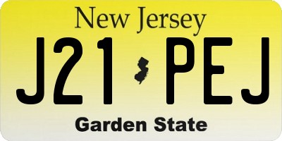 NJ license plate J21PEJ