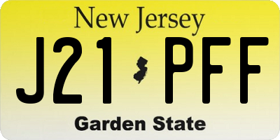 NJ license plate J21PFF