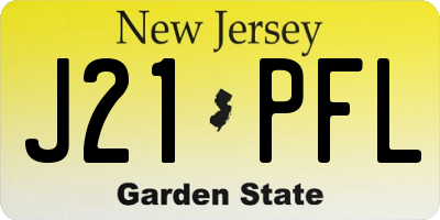 NJ license plate J21PFL