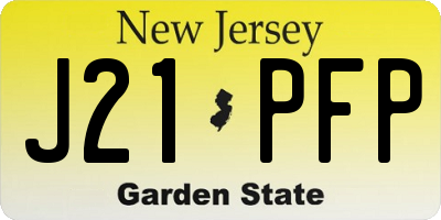NJ license plate J21PFP