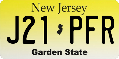 NJ license plate J21PFR