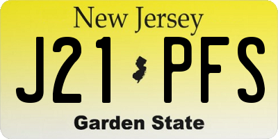 NJ license plate J21PFS