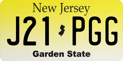 NJ license plate J21PGG