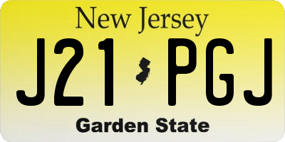NJ license plate J21PGJ