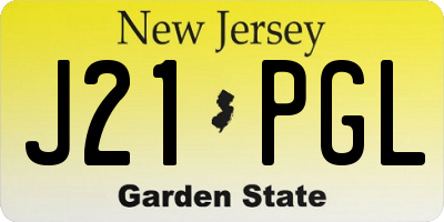 NJ license plate J21PGL