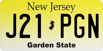 NJ license plate J21PGN