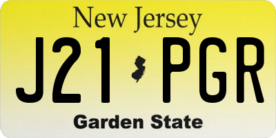 NJ license plate J21PGR