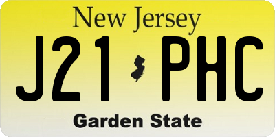 NJ license plate J21PHC