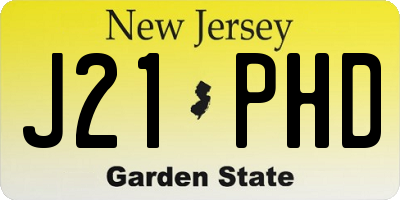 NJ license plate J21PHD