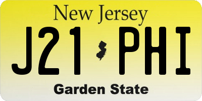 NJ license plate J21PHI