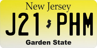 NJ license plate J21PHM