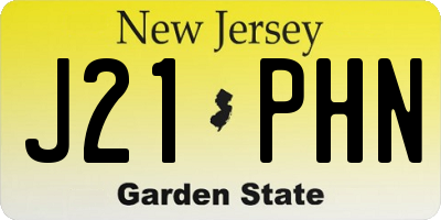 NJ license plate J21PHN
