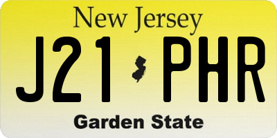 NJ license plate J21PHR