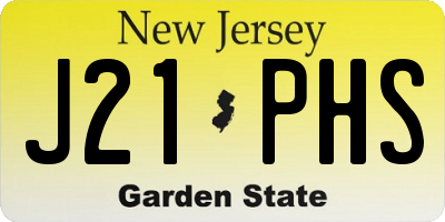 NJ license plate J21PHS
