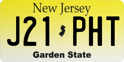 NJ license plate J21PHT
