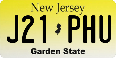 NJ license plate J21PHU