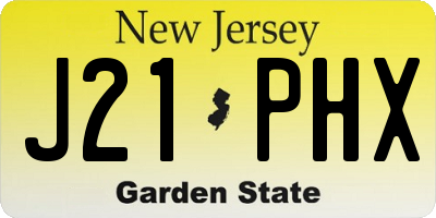 NJ license plate J21PHX