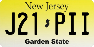 NJ license plate J21PII