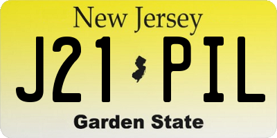 NJ license plate J21PIL