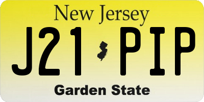 NJ license plate J21PIP
