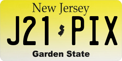 NJ license plate J21PIX