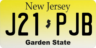 NJ license plate J21PJB